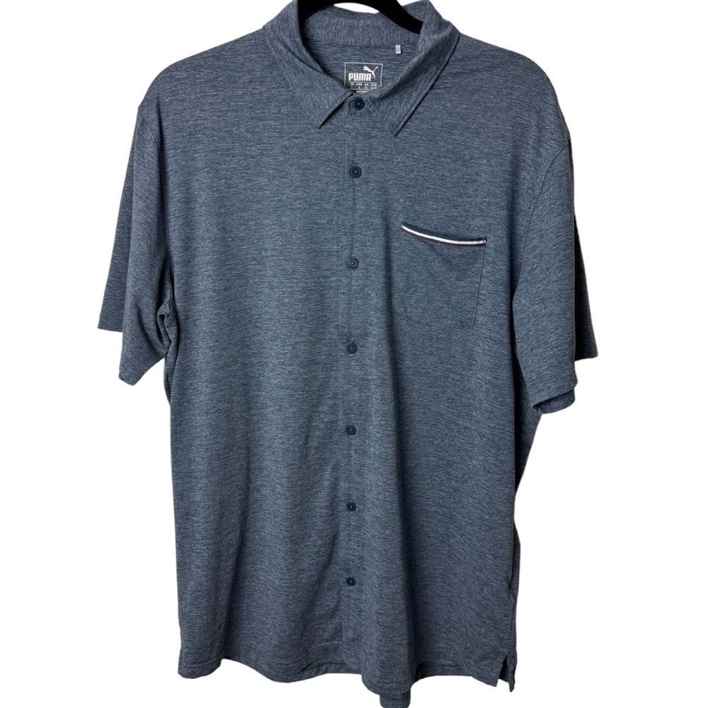 Puma polo shirt button down shirt large